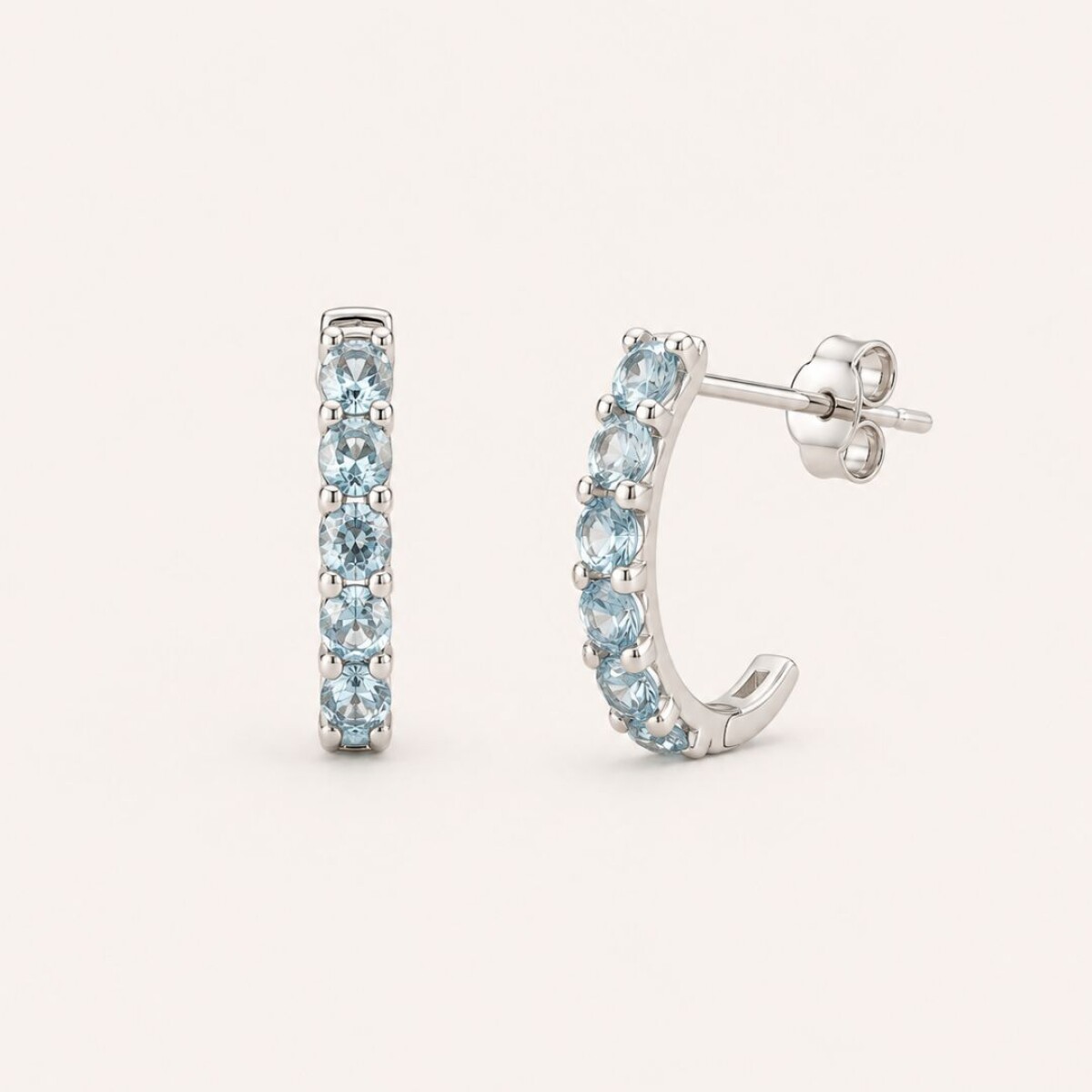 Caravanas Amara Topacio Celeste - Plata 925 