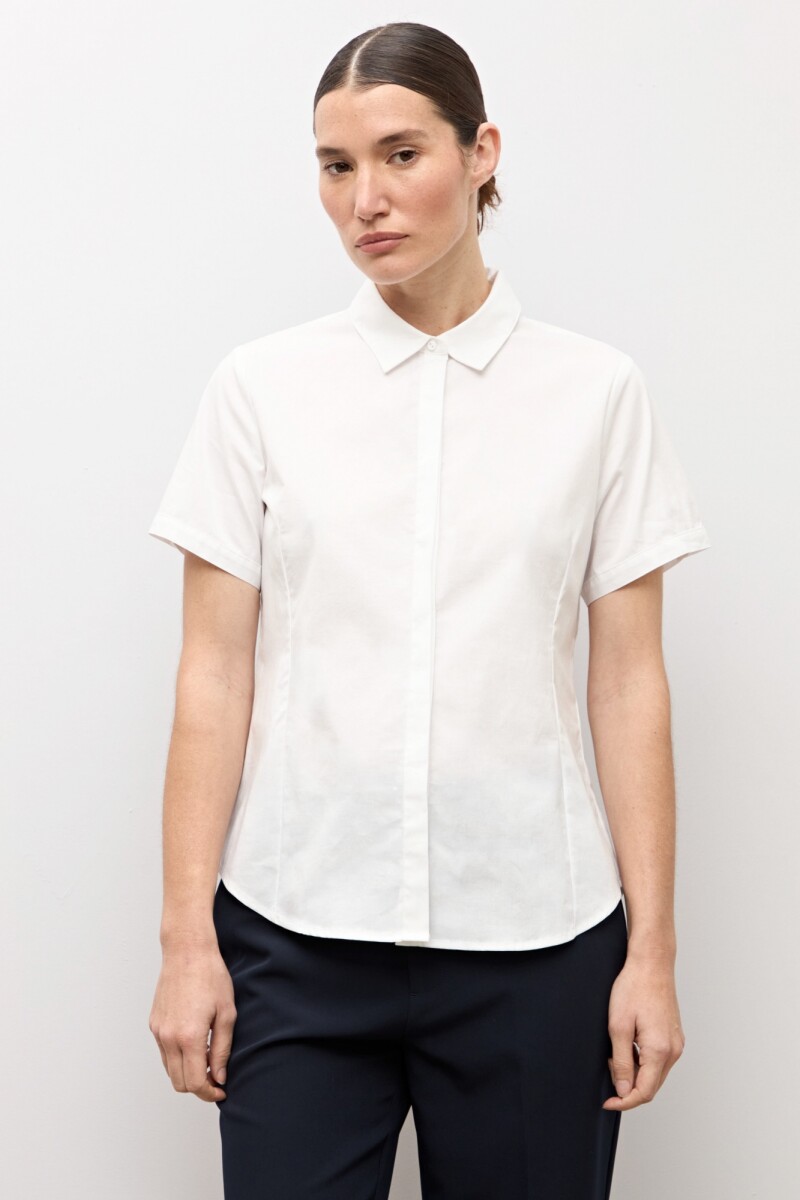 Camisa clásica manga corta blanco