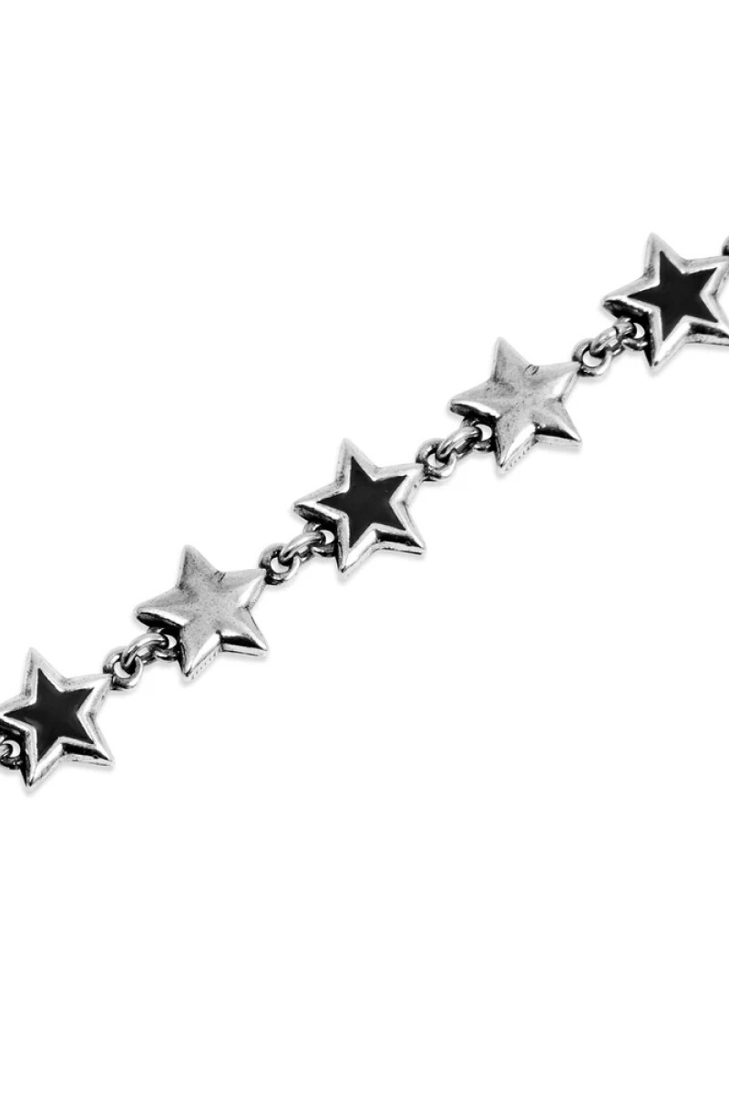 Black Enameled Stars Bracelet Negro