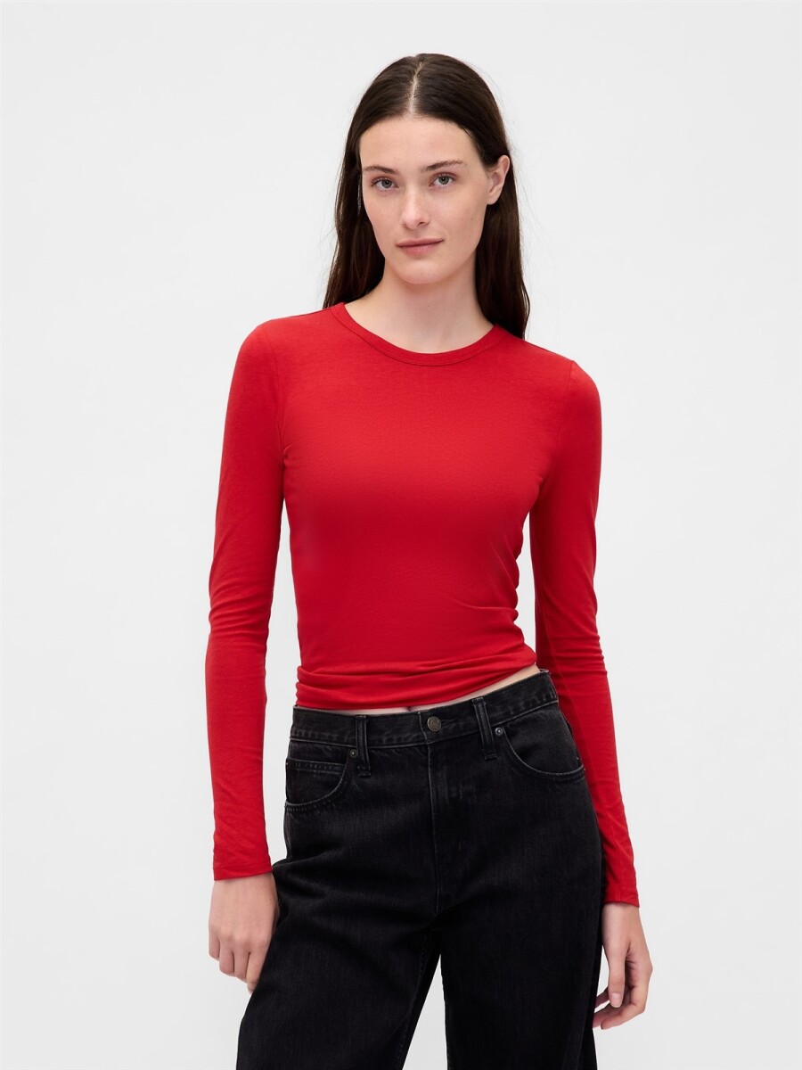 Remera Manga Larga Mujer - Modern Red 