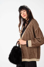 CARDIGAN TEJIDO CON LUREX Marron