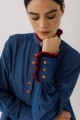 Camisa Ota Jean Crochet Azul Camisa Ota Jean Crochet Azul