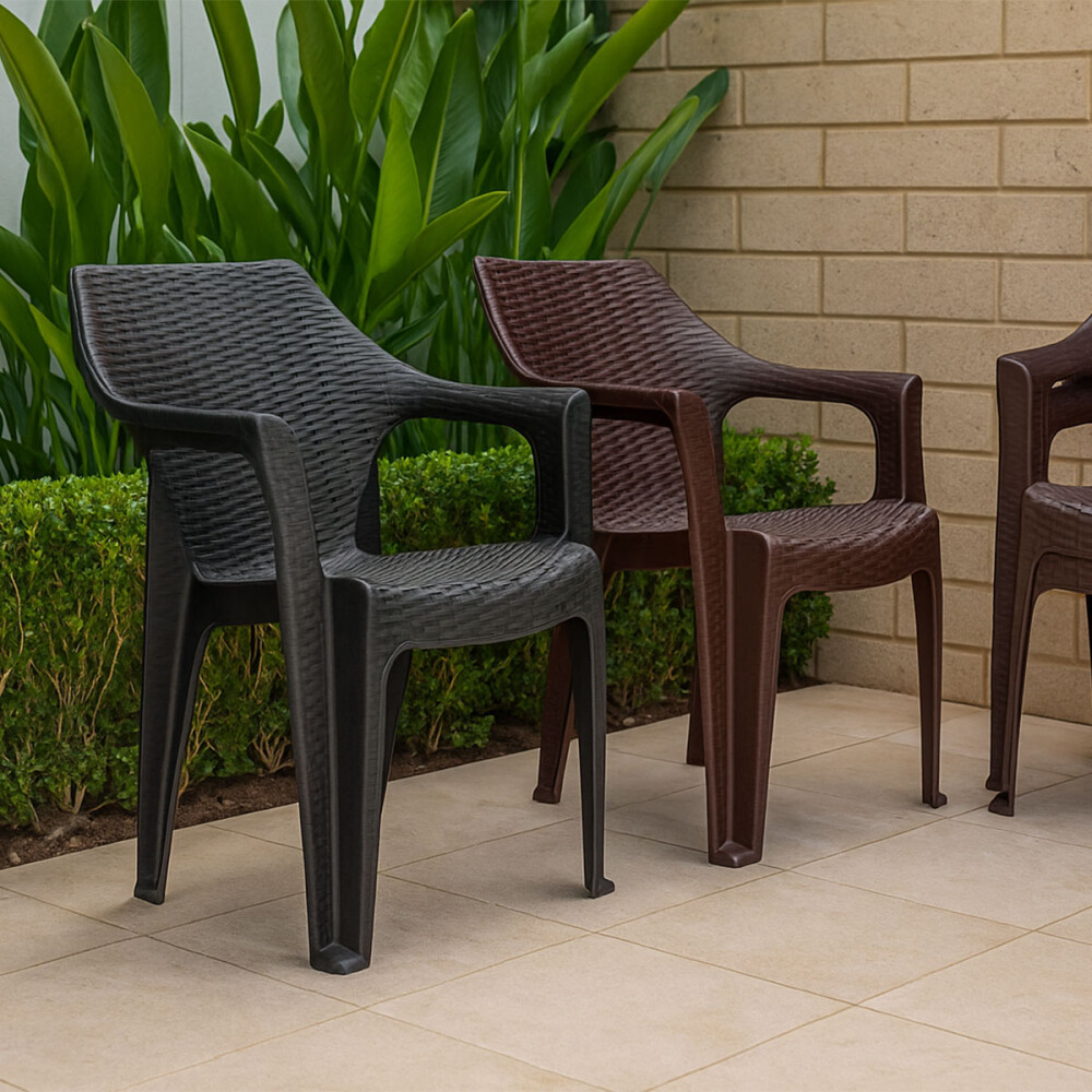 Set Mesa plegable + 6 Sillas Babel Marrón