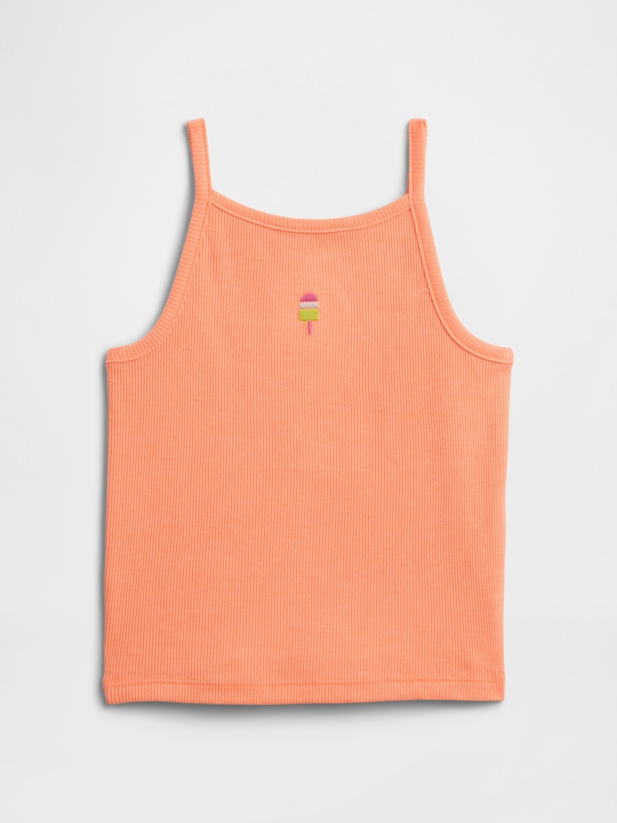Musculosa Rib Toddler Niña - Orange Kiss Neon 