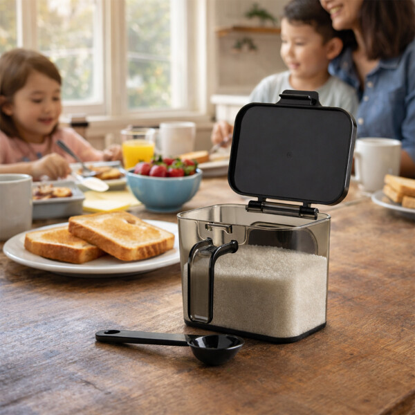 Especiero Salero Pimentero Magnético Frasco Contenedor 410ml Negro XL