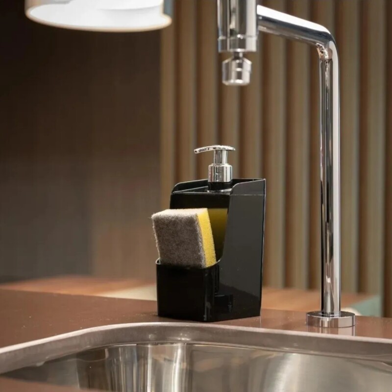 Dispensador de jabón líquido 500 ml NEGRO TRASLÚCIDO