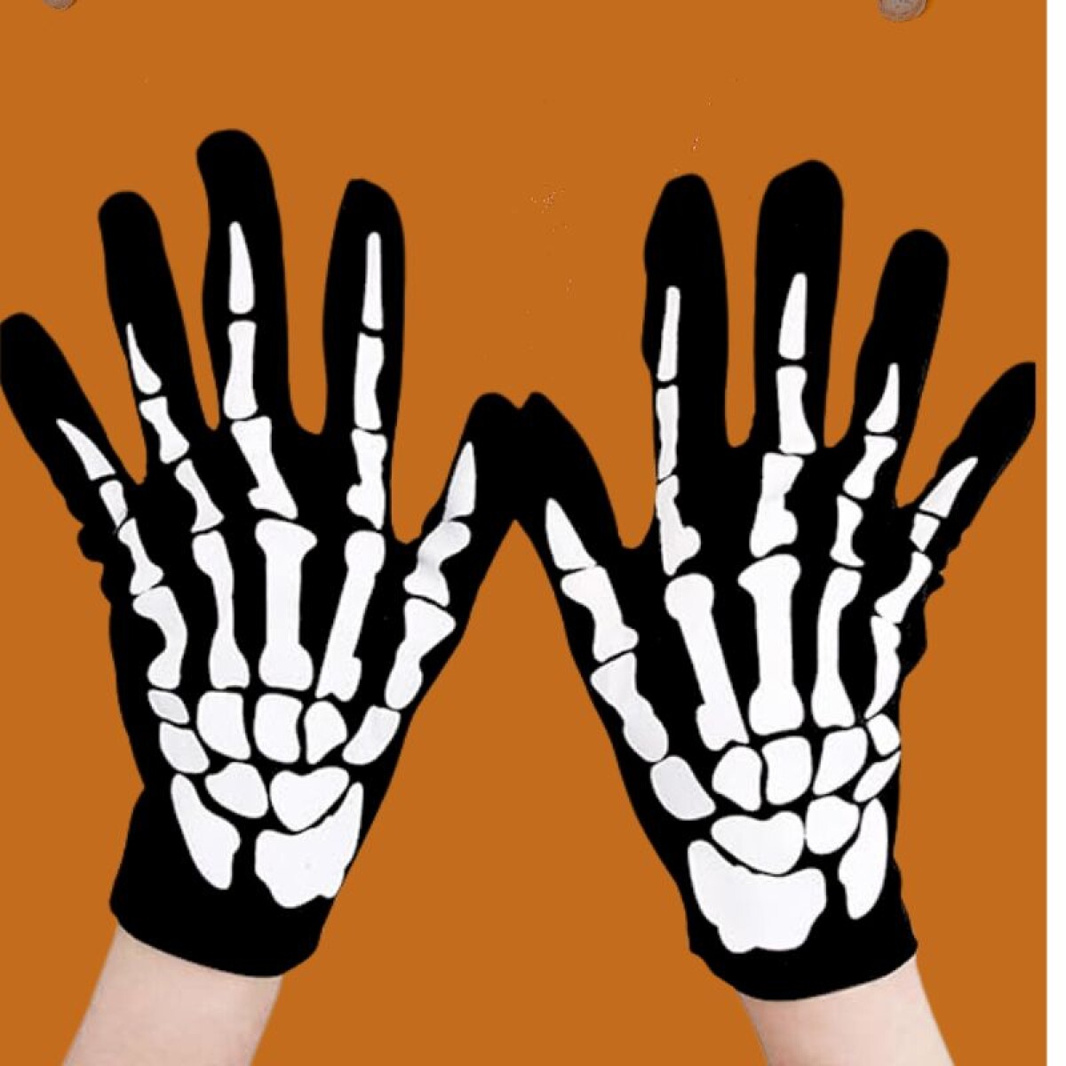 Guantes Negro Diseño Calavera 