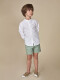 Camisa Blanca Oxford Cuello Mao Blanco