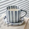 Taza de cerámica rayas azules 380ml Taza de cerámica rayas azules 380ml