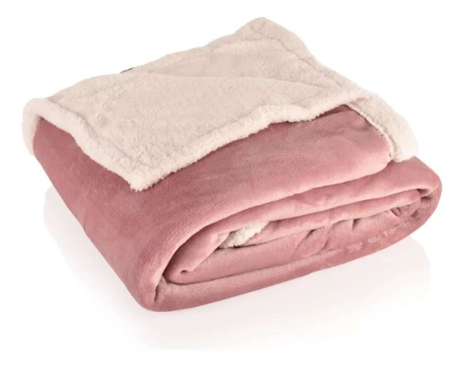 Frazada Reversible Polar Corderito sherpa Microfibra 180x200 - Rosa 