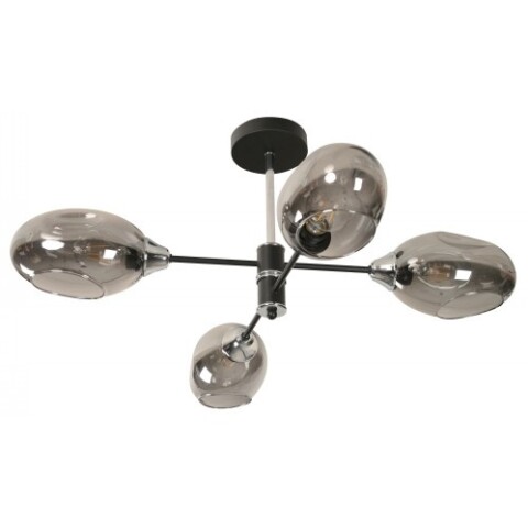 "COLGANTE 4 LUCES ""GINI"" NEGRO Y CROMO E27 40W" "COLGANTE 4 LUCES ""GINI"" NEGRO Y CROMO E27 40W"