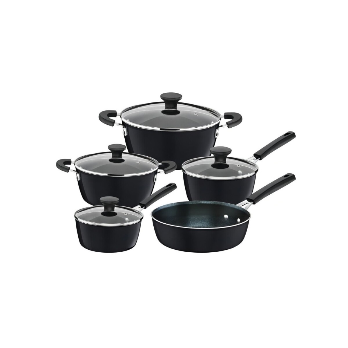 BATERIA DE COCINA TRAMONTINA GLENZ 5 PIEZAS - NEGRO 