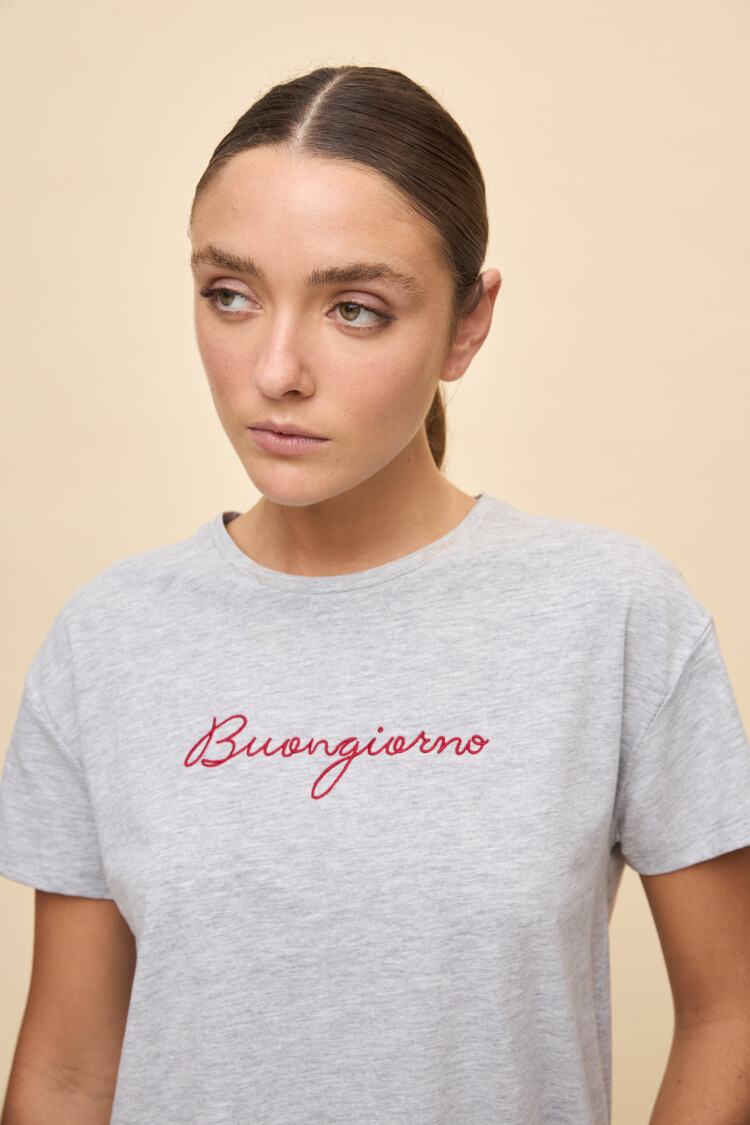 REMERA HEGRA Gris Melange