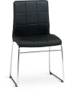 Silla de comedor HAMMEL polipiel negro/crom Silla de comedor HAMMEL polipiel negro/crom