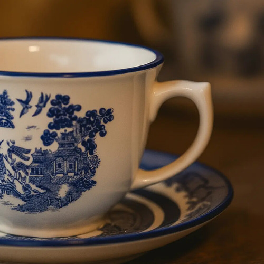 Taza te con plato Blue Willow 240 ml OXFORD Taza te con plato Blue Willow 240 ml OXFORD