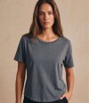 Remera Algodon Lavado Gris Oscuro