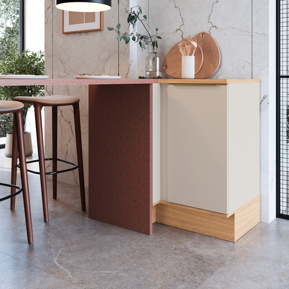 Bajo mesada esquina recta Everest Color: Carvalho/Panna Bajo Mesada Esquina Recta Everest Color: Carvalho/panna