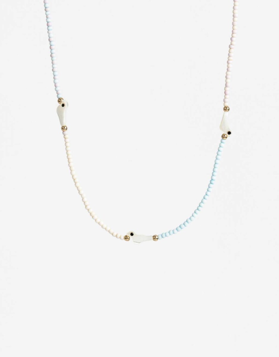 Collar Corto Para Niñas Pajaritos Nácar - Combinacion Multicolor 