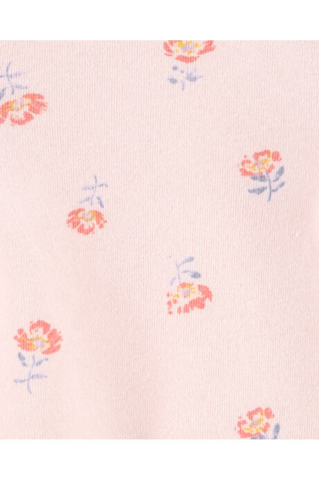 Buzo de algodón con felpa con volados diseño flores 0