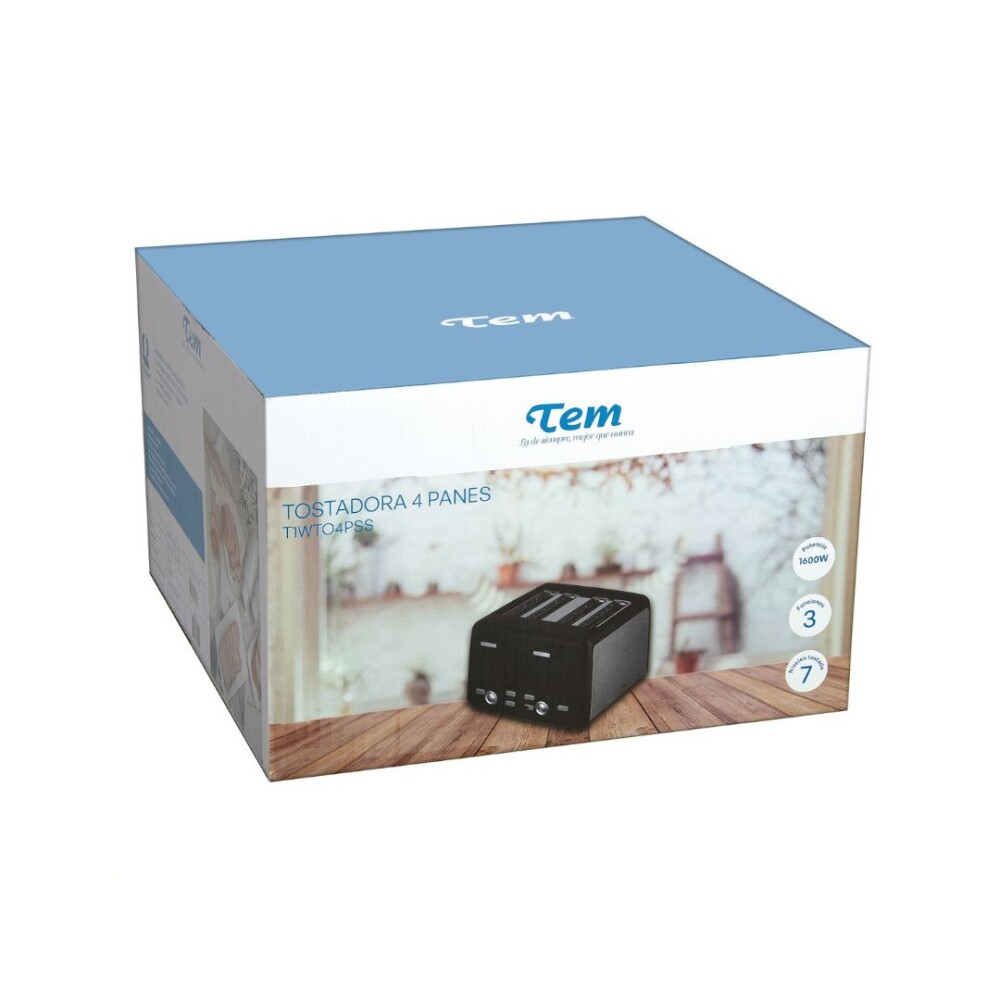 Tostadora 4 Panes Negro 1600W - Modelo Z7501 - Tem Tostadora 4 Panes Negro 1600W - Modelo Z7501 - Tem