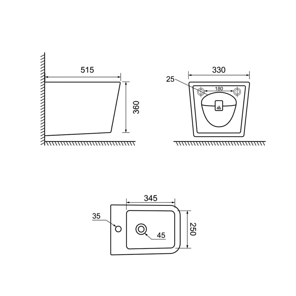 BIDET SUSPENDIDO GRIS MATE HABITARE Bidet Suspendido Gris Mate Habitare