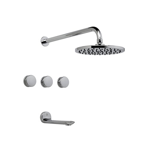 Griferia De Ducha Y Bañera En Cromo Fv Serie Nueva 44 Incl Caño, Roseta Y Pico CROMO