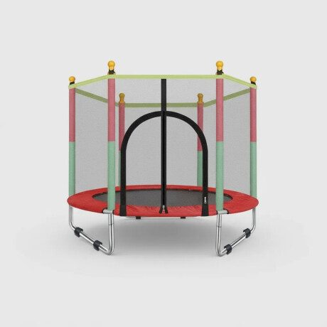 Cama Elástica Trampolín 1,40mt Con Red Protección Y Cobertor Rojo