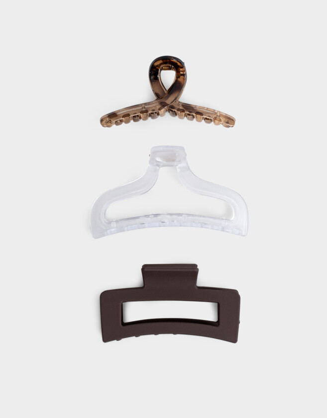 Broches Sets Set por 3 Set De Broches Combinados - Marron Chocolate