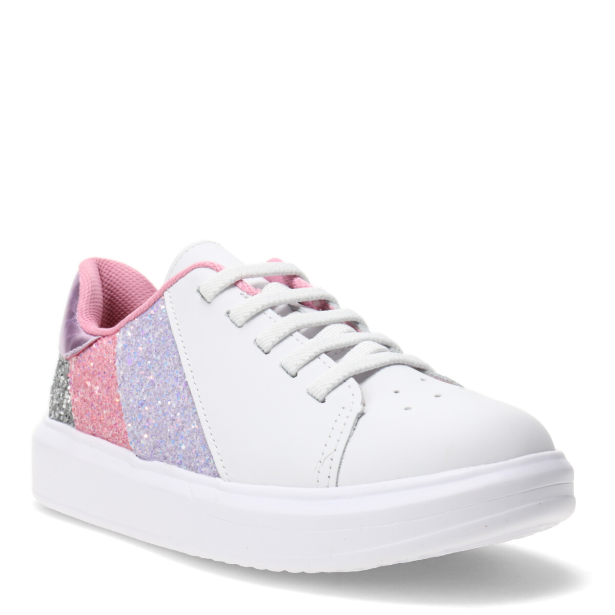 Championes Infantiles Bibi Glam Brillo - Blanco - Plateado - Rosado 