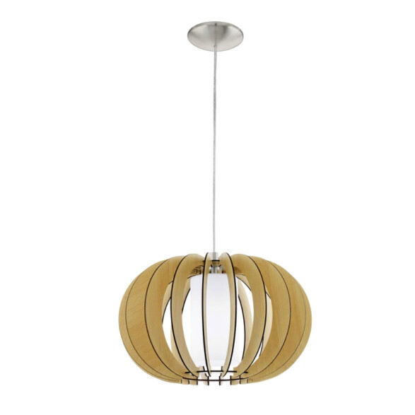 Lámpara colgante madera clara/vidrio Ø40 STELLATO EG0202