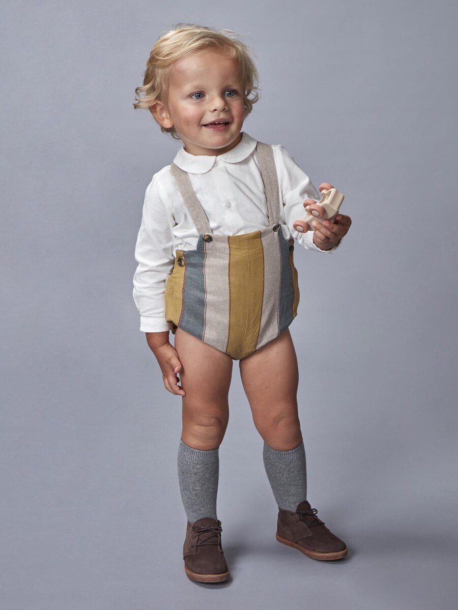 Pantalon Corto De Rayas Petroleo