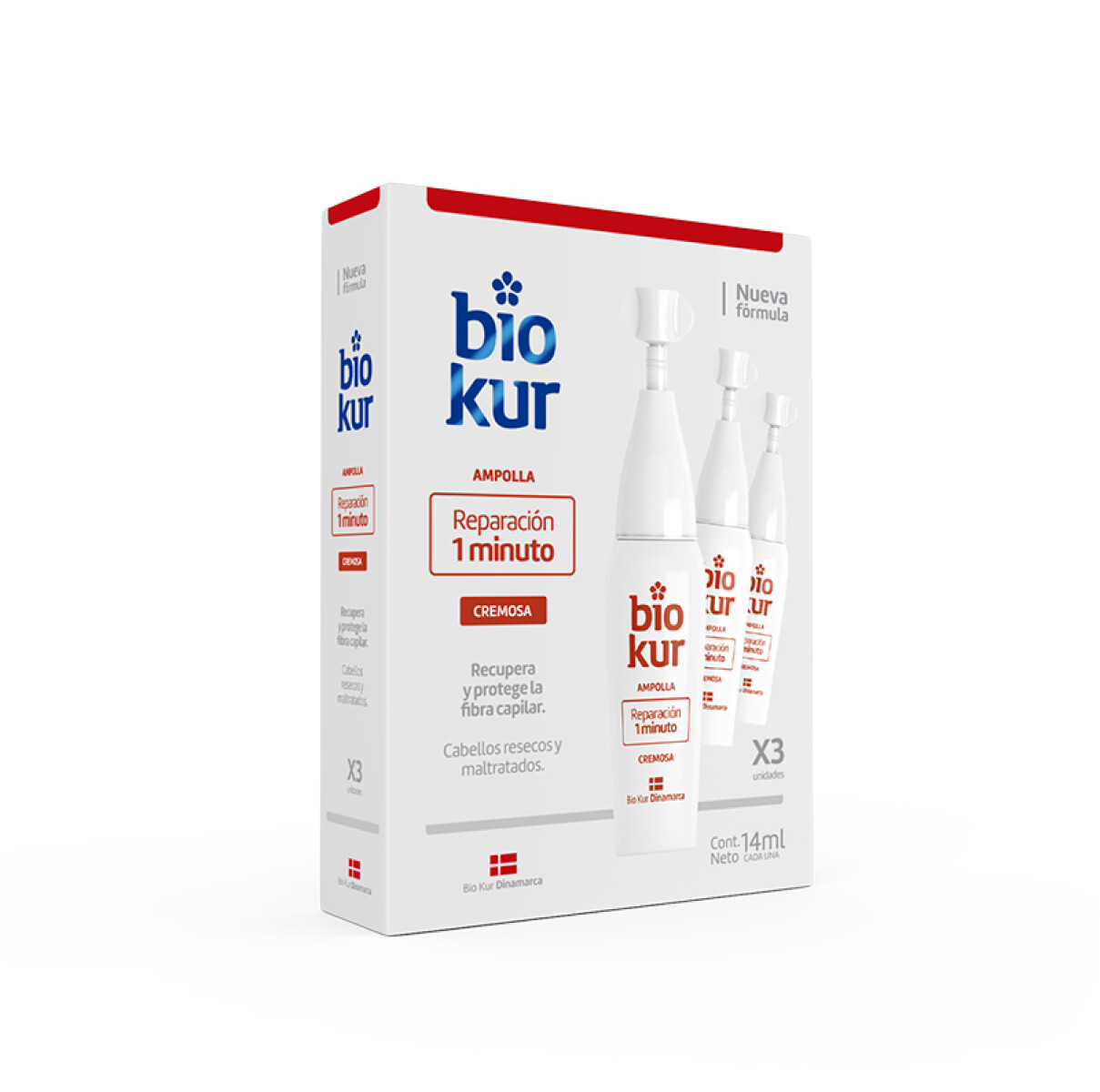 Pack x3 ampollas Biokur - Reparación 1 minuto 