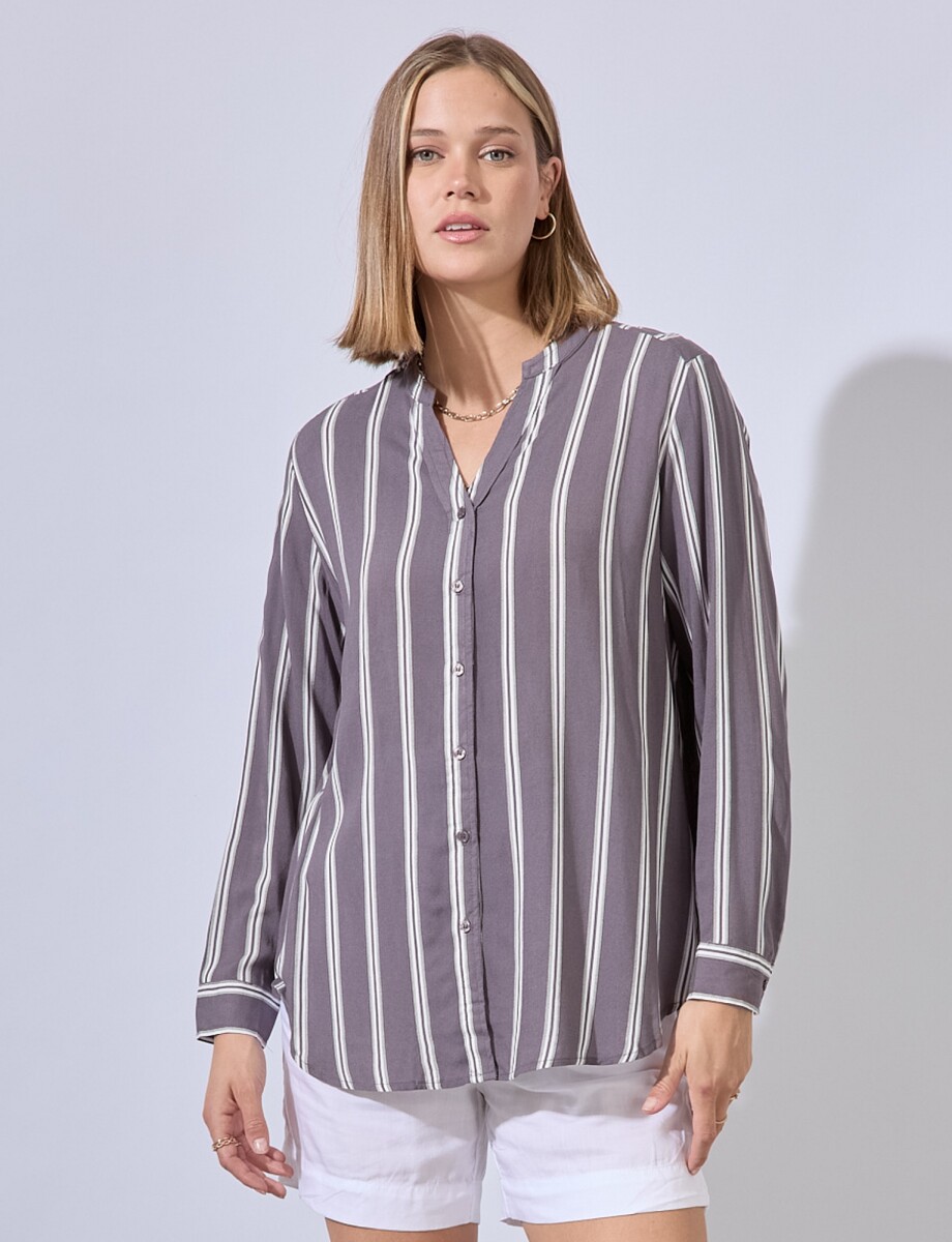 Camisa Lineas - Gris 