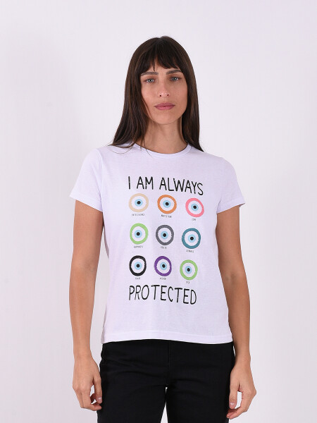 REMERA PROTECTED BLANCO