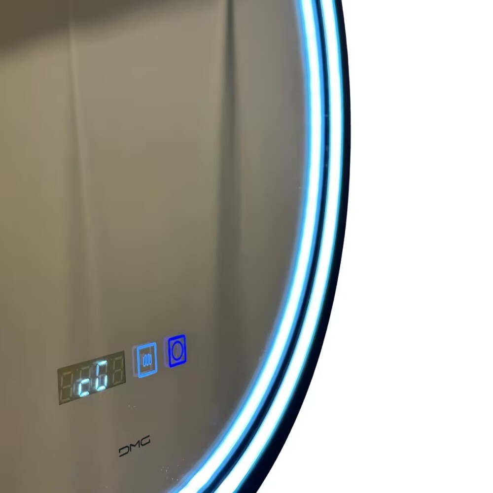 Espejo LED 60 cm negro con desempañador cinta led silicona Espejo Led 60 Cm Negro Con Desempañador Cinta Led Silicona