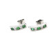 Aros 18K Blanco Con Brillantes Y Esmeraldas Aros 18K Blanco Con Brillantes Y Esmeraldas