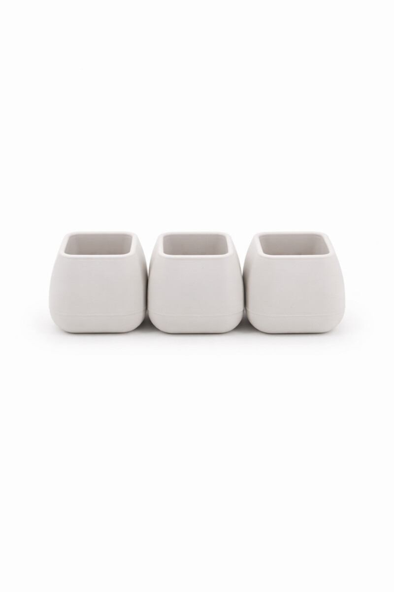 MACETA ELVAN SET X 3 OFF WHITE - BLANCO 
