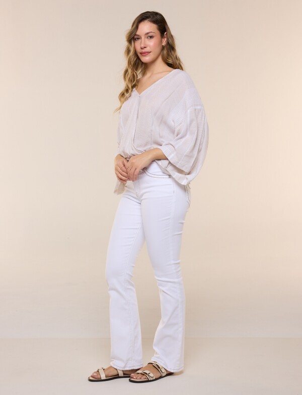 Blusa Algodon Con Textura BEIGE