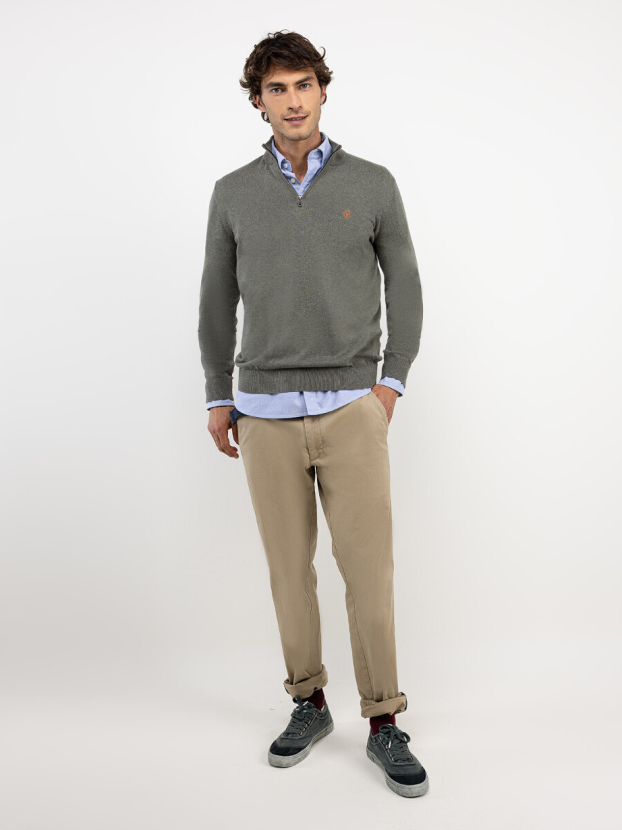 Sweater Medio Cierre El Ganso - Verde 