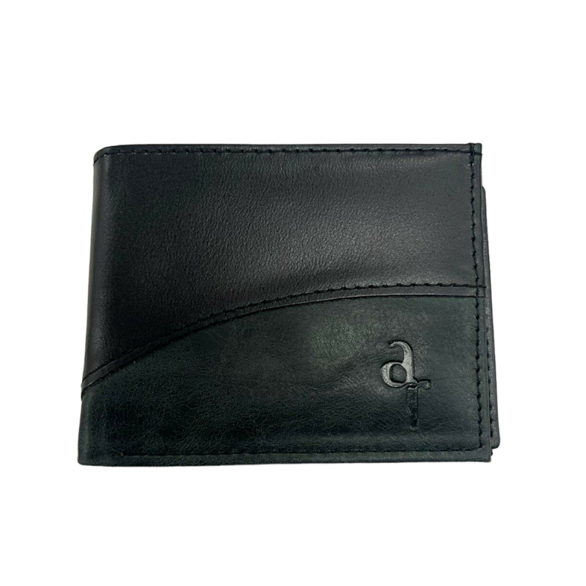 Billetera Caballero De Cuero Con doble tarjetero y solapa - Negro 