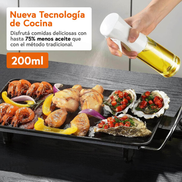Pulverizador de Aceite 220 ml | Spray de Cocina Saludable, Preciso y Reutilizable para Air Fryer y Ensaladas Blanco Pulverizador de Aceite 220 ml | Spray de Cocina Saludable, Preciso y Reutilizable para Air Fryer y Ensaladas Blanco