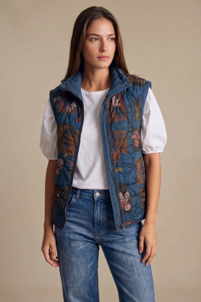 Chaleco Lavado Reversible Marino