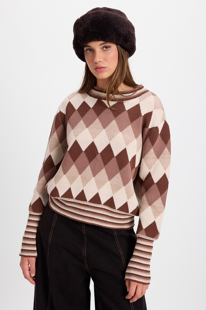 Sweater Escocesa Marron