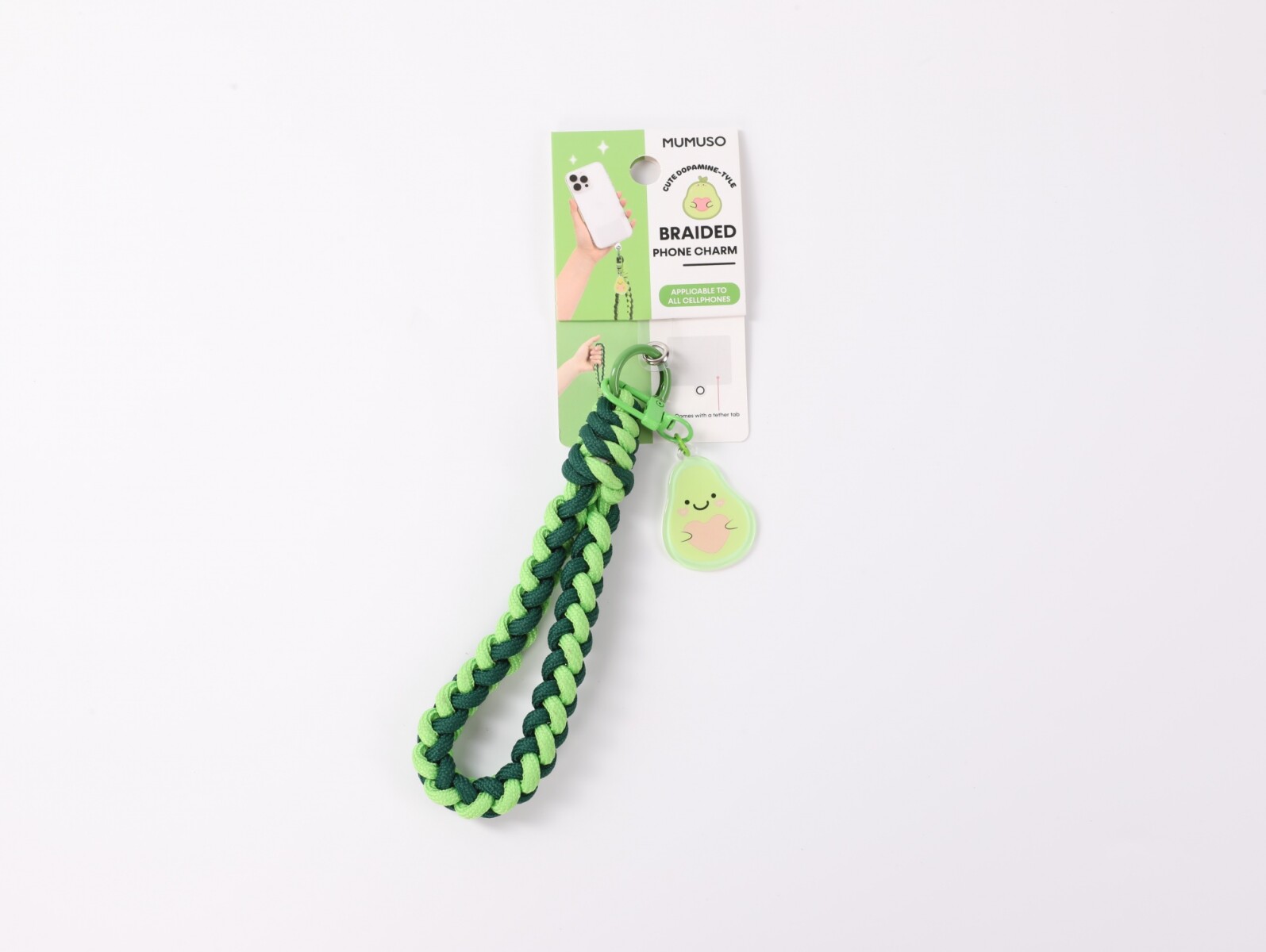 COLGANTE TRENZADO PARA TELÉFONO (AGUACATE) 