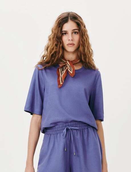 BLUSA MANGA CORTA DE LINO BLUSA FEM