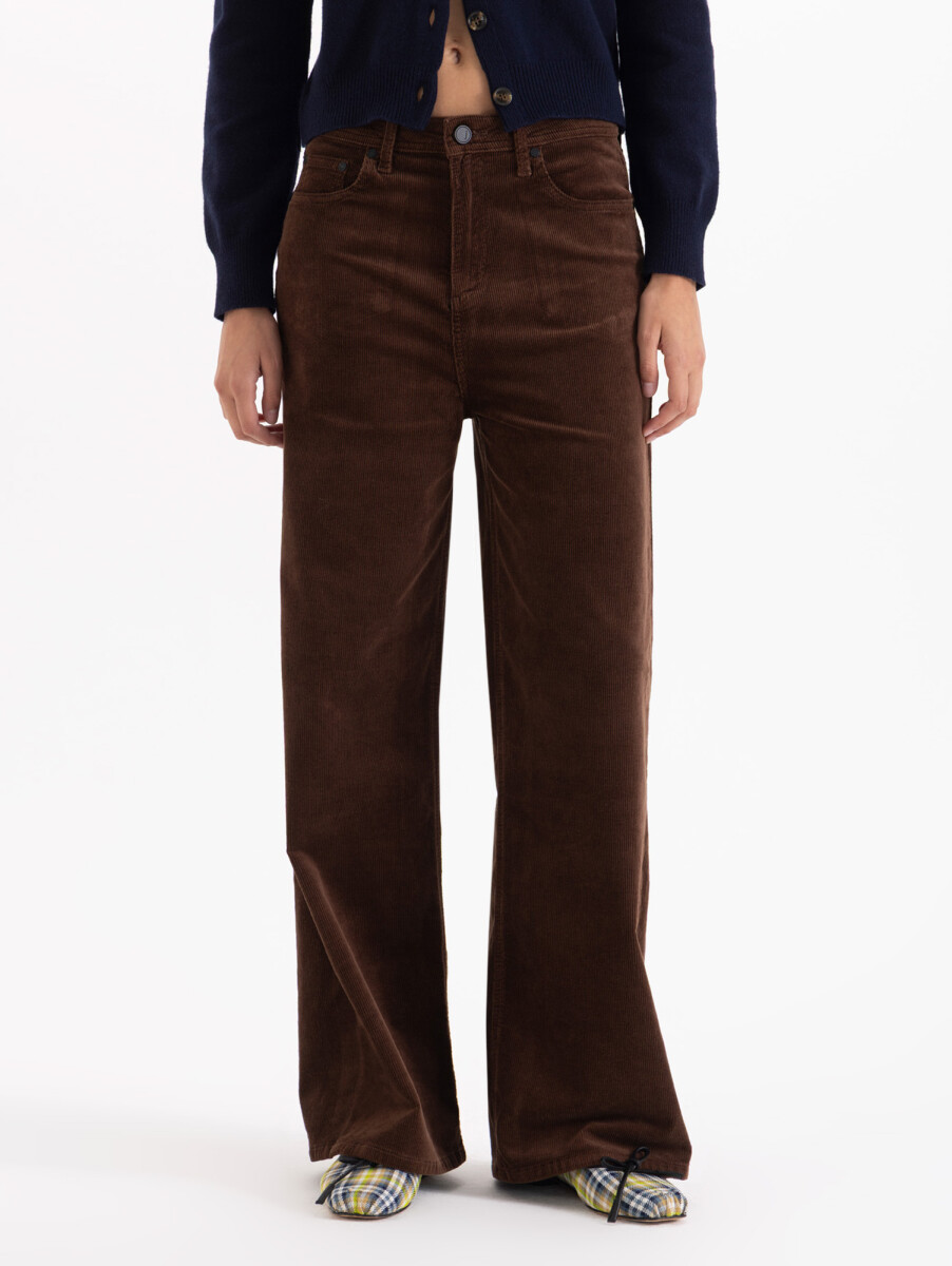 JEANS WIDE X CORD MARRON 