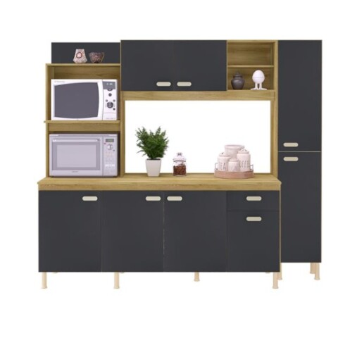 Kit Cocina Sevilha 7 Puertas Indèkes Castaño Plomo Kit Cocina Sevilha 7 Puertas Indèkes Castaño Plomo