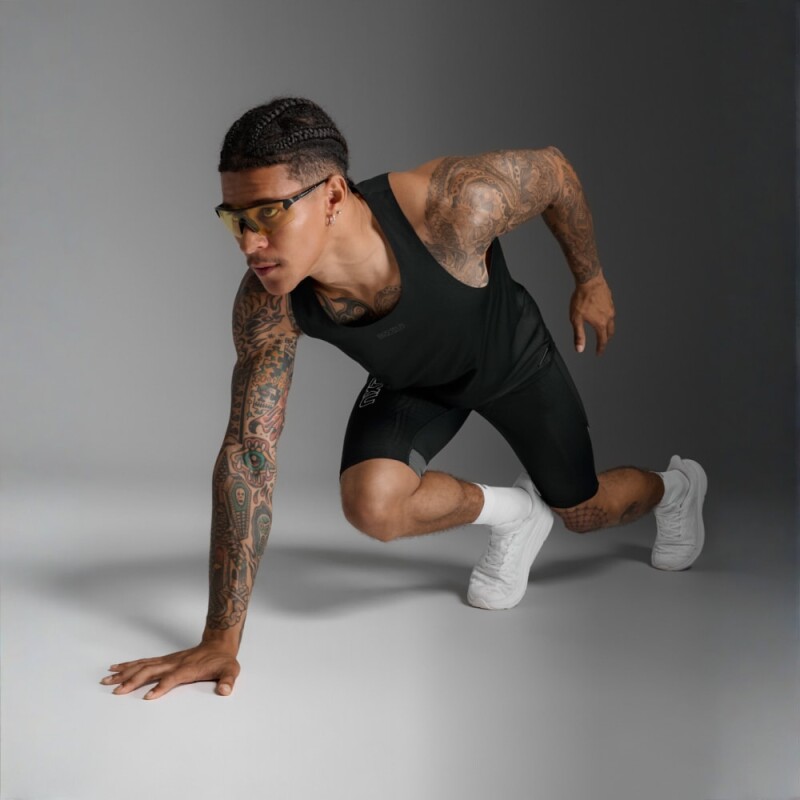 Bividi Running Light Speed Tech Singlet Hombre Black/black Reflective