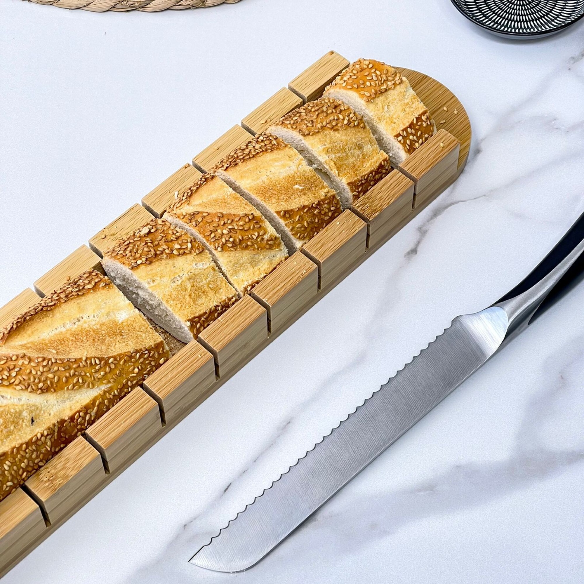 Tabla de cortar pan con bandeja de cuchara resistente, canales horizontales  de madera, perfecta para todo tipo de cocina, cortar y rebanar todo tipo de  panes - AliExpress