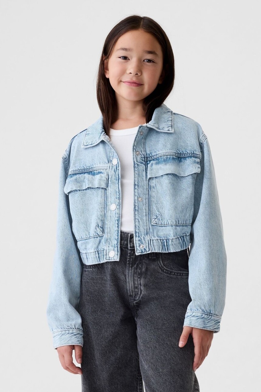 Campera Jean Niña Light Wash